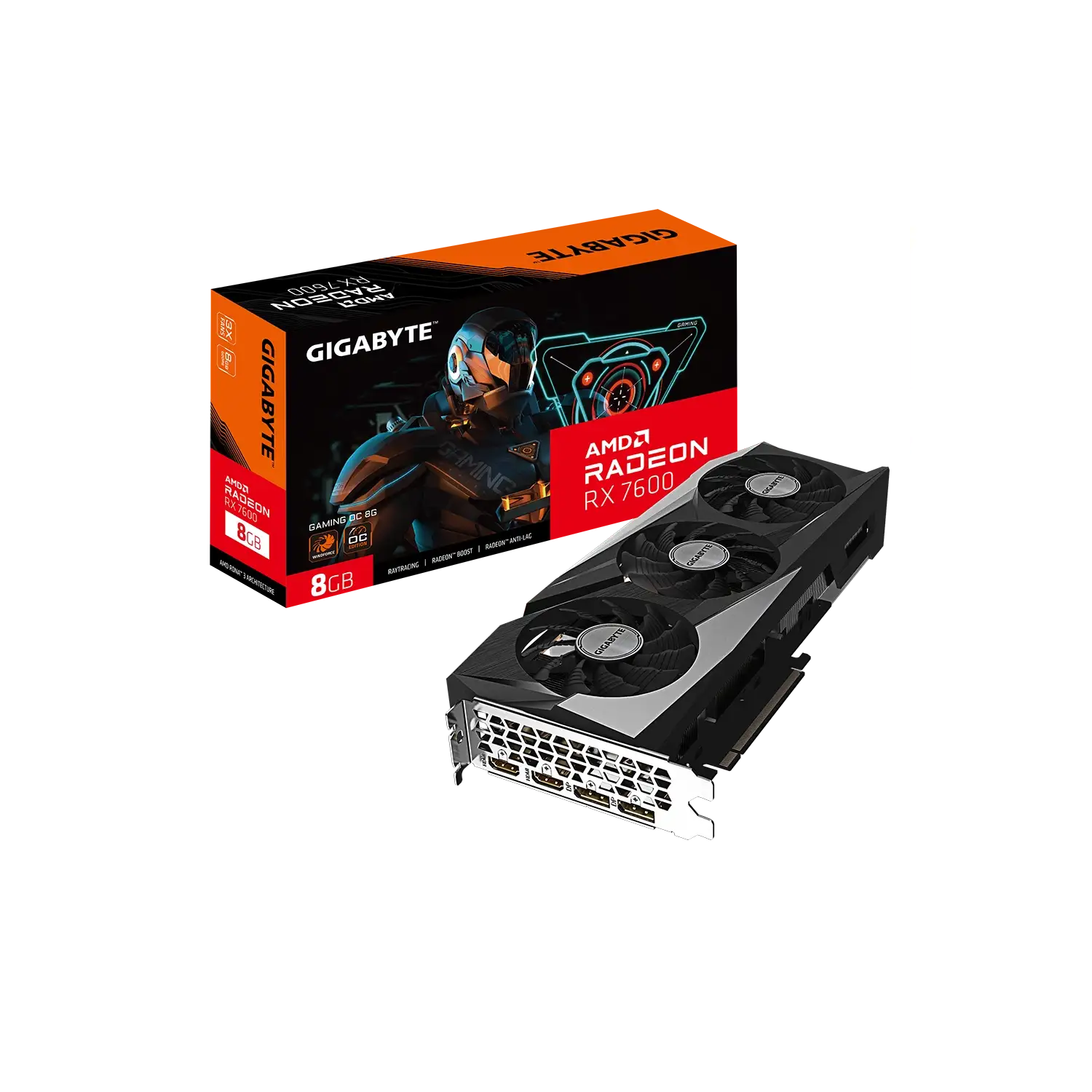 Placa Radeon RX 7600 GAMING OC 8G GIGABYTE GV-R76GAMING OC-8GD