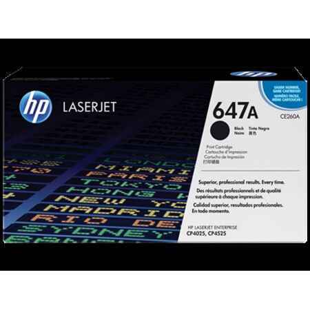 Cartucho de toner 647A Negro HP CE260A