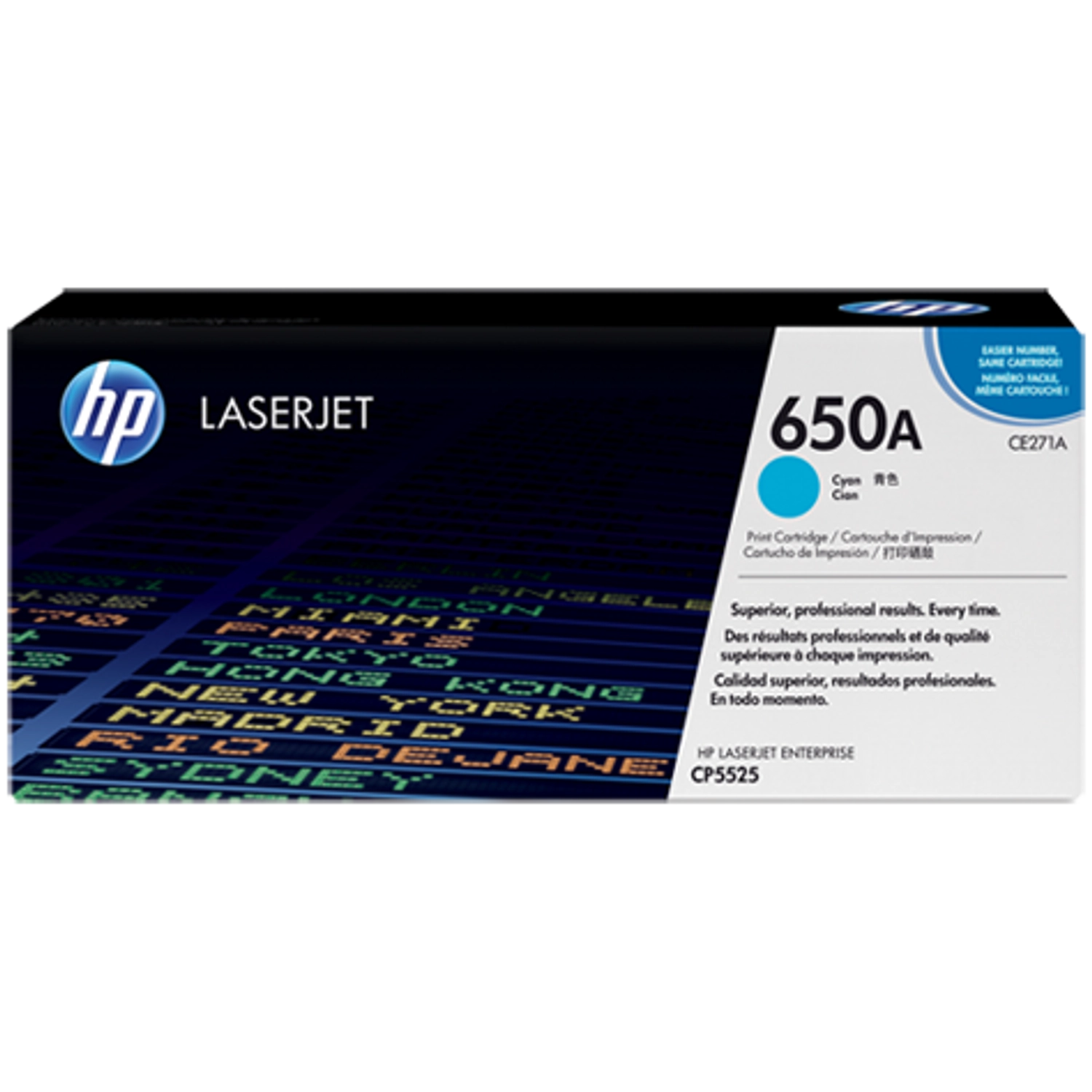 Cartucho de toner 650A Cian LaserJet HP CE271A