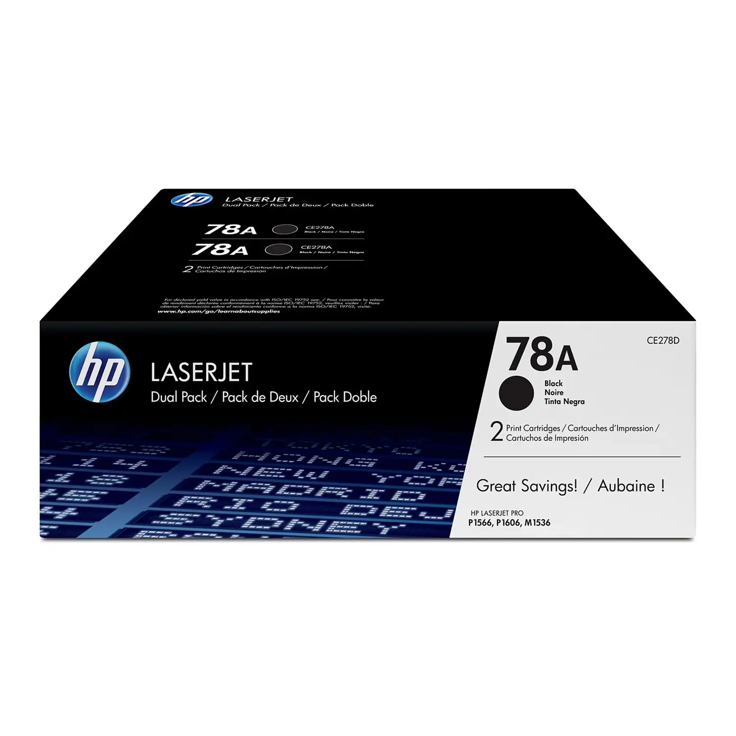 Cartucho de toner 78A Negro LaserJet Pack Doble HP CE278AD