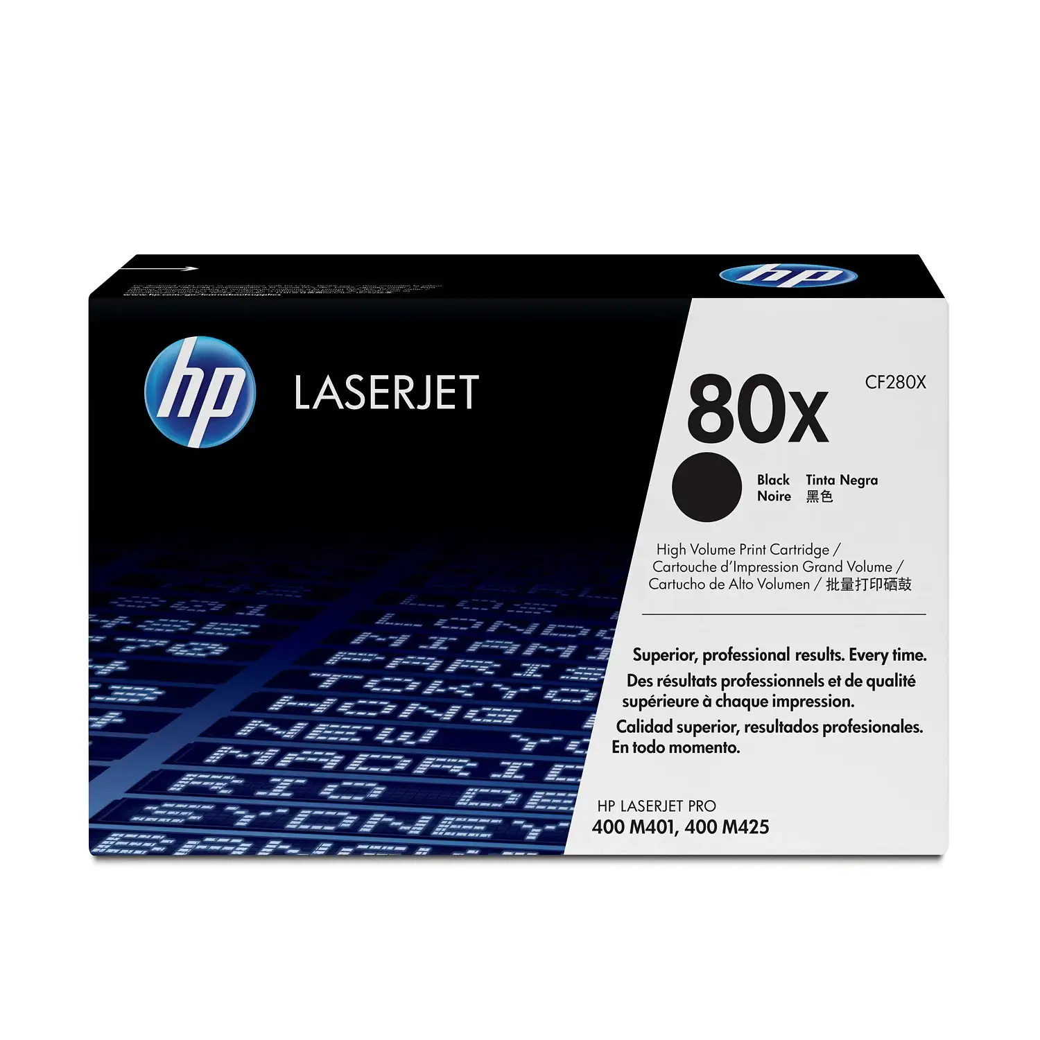 Cartucho de toner 80X Negro de Alto rendimiento HP CF280X