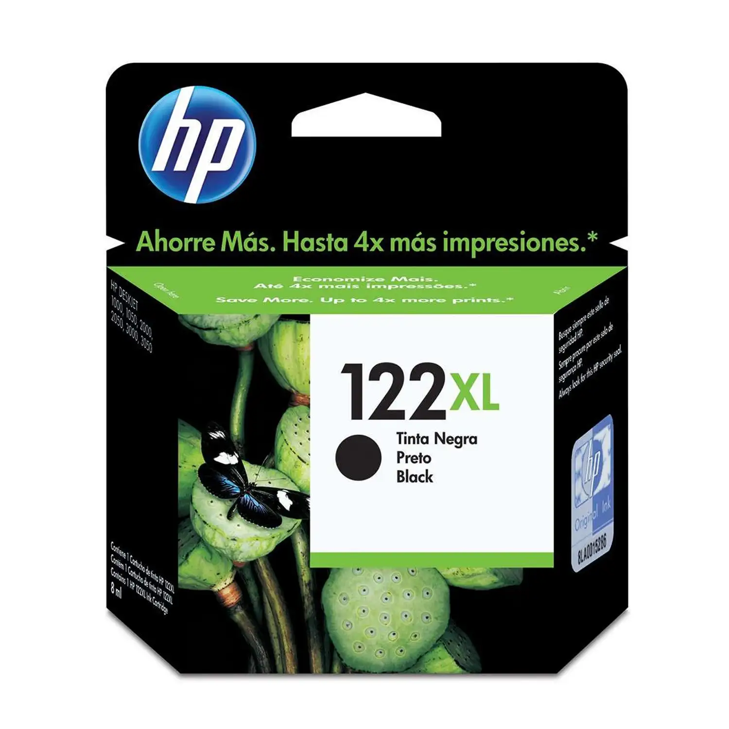 Cartucho de tinta 122XL Negra. Alto rendimiento HP CH563HL