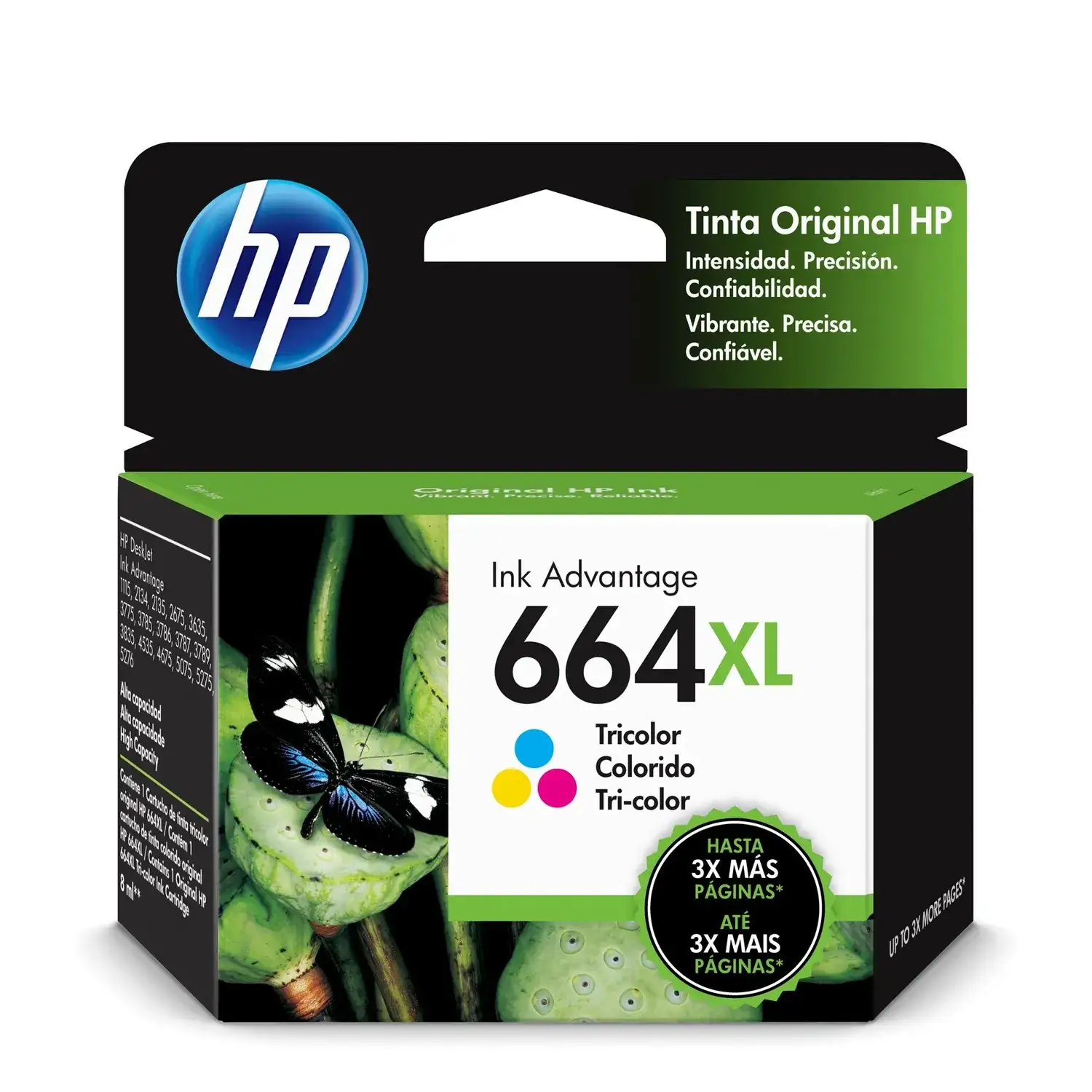 Cartucho de tinta 664XL Tricolor HP F6V30AL