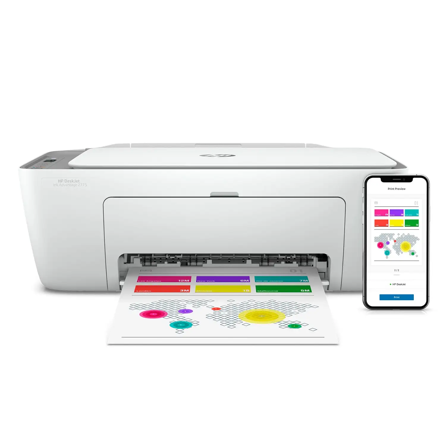 Impresora Deskjet ink Advantage 2775 All In One HP 7FR21A