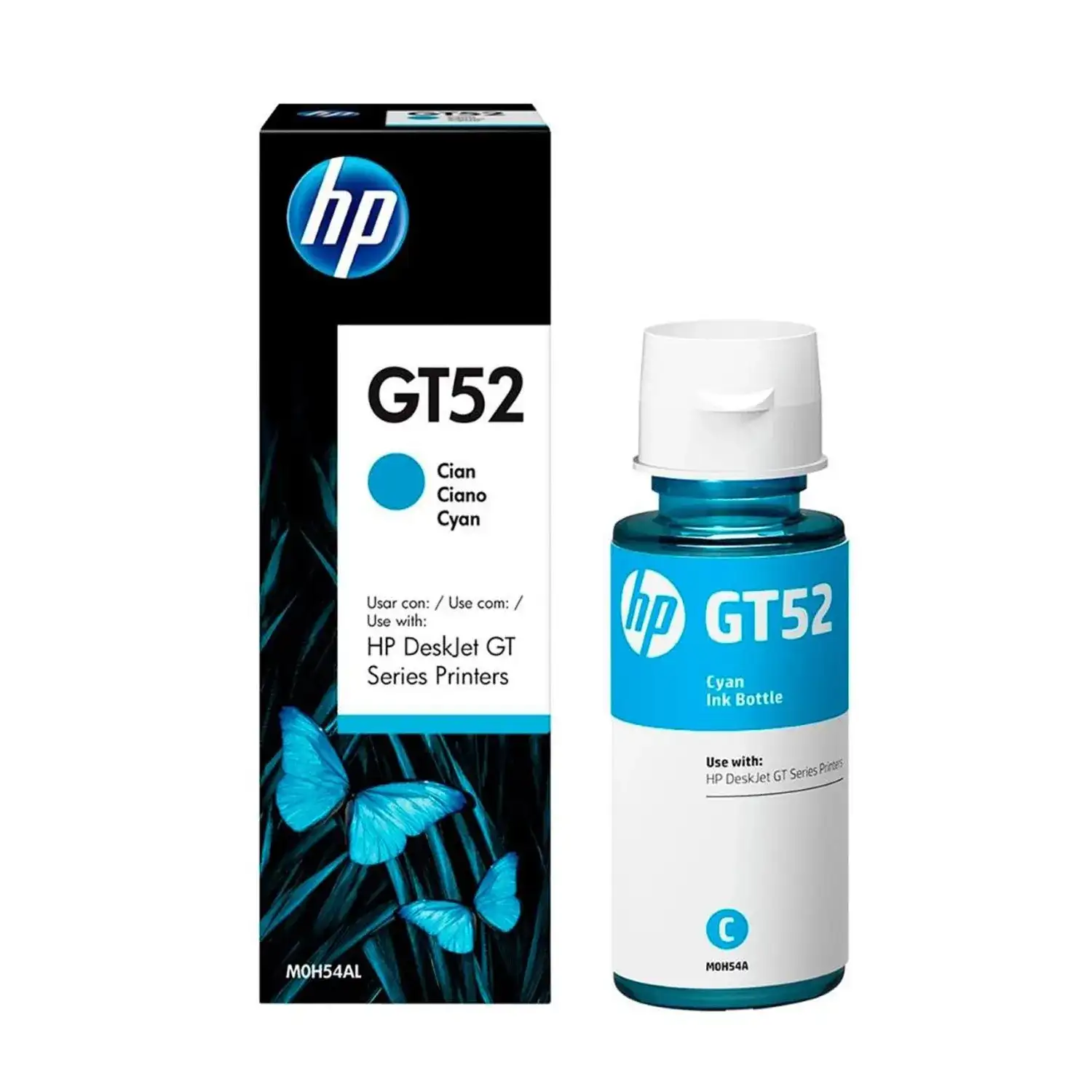 Botella de tinta GT52 Cian HP M0H54AL