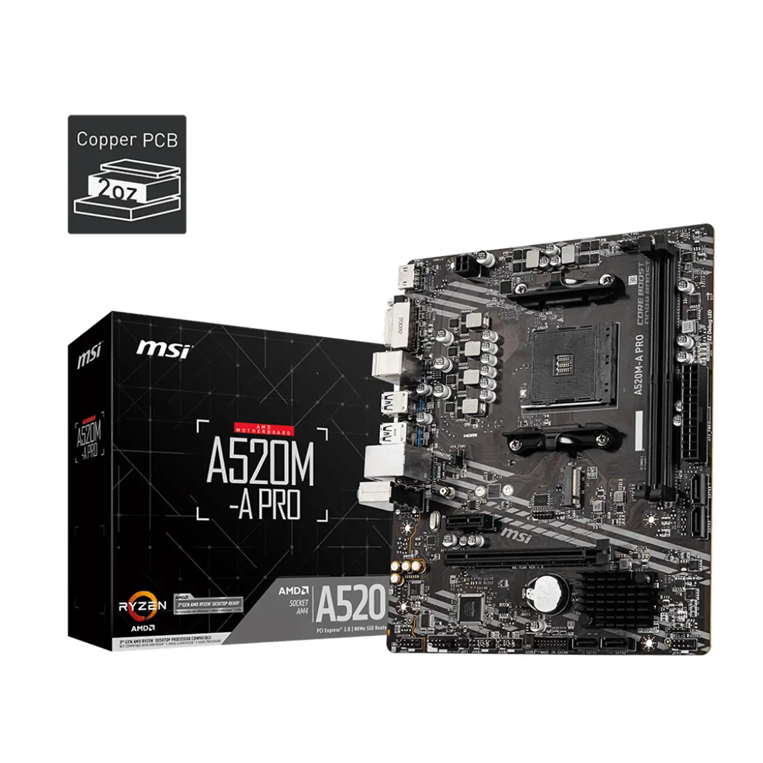 Mother MSI A520M-A PRO (AM4) (Ryzen 5000 ready) MSI 911-7C96-012