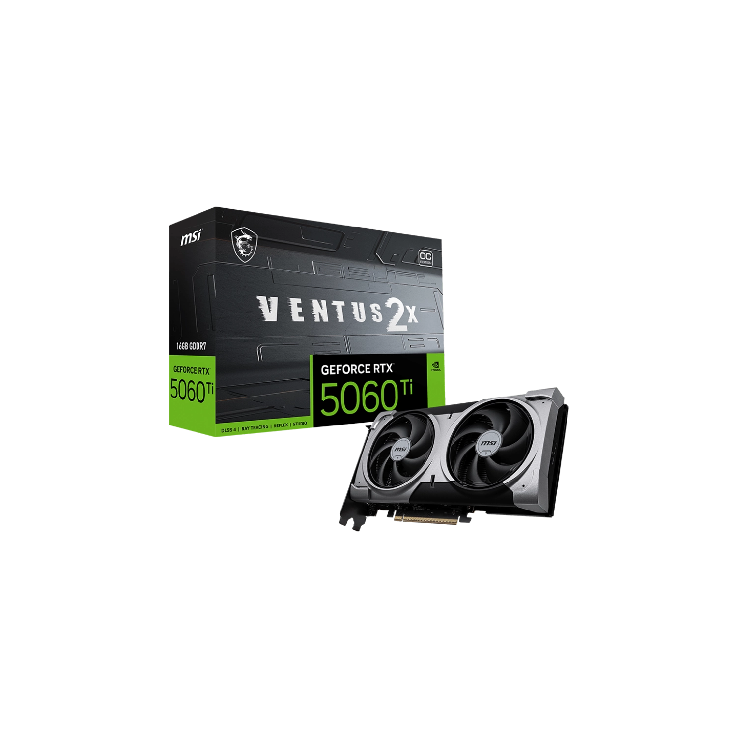 Placa MSI GeForce RTX 5060 Ti 16G VENTUS 2X OC PLU MSI RTX 5060 Ti 16G VENTUS 2X OC PLUS