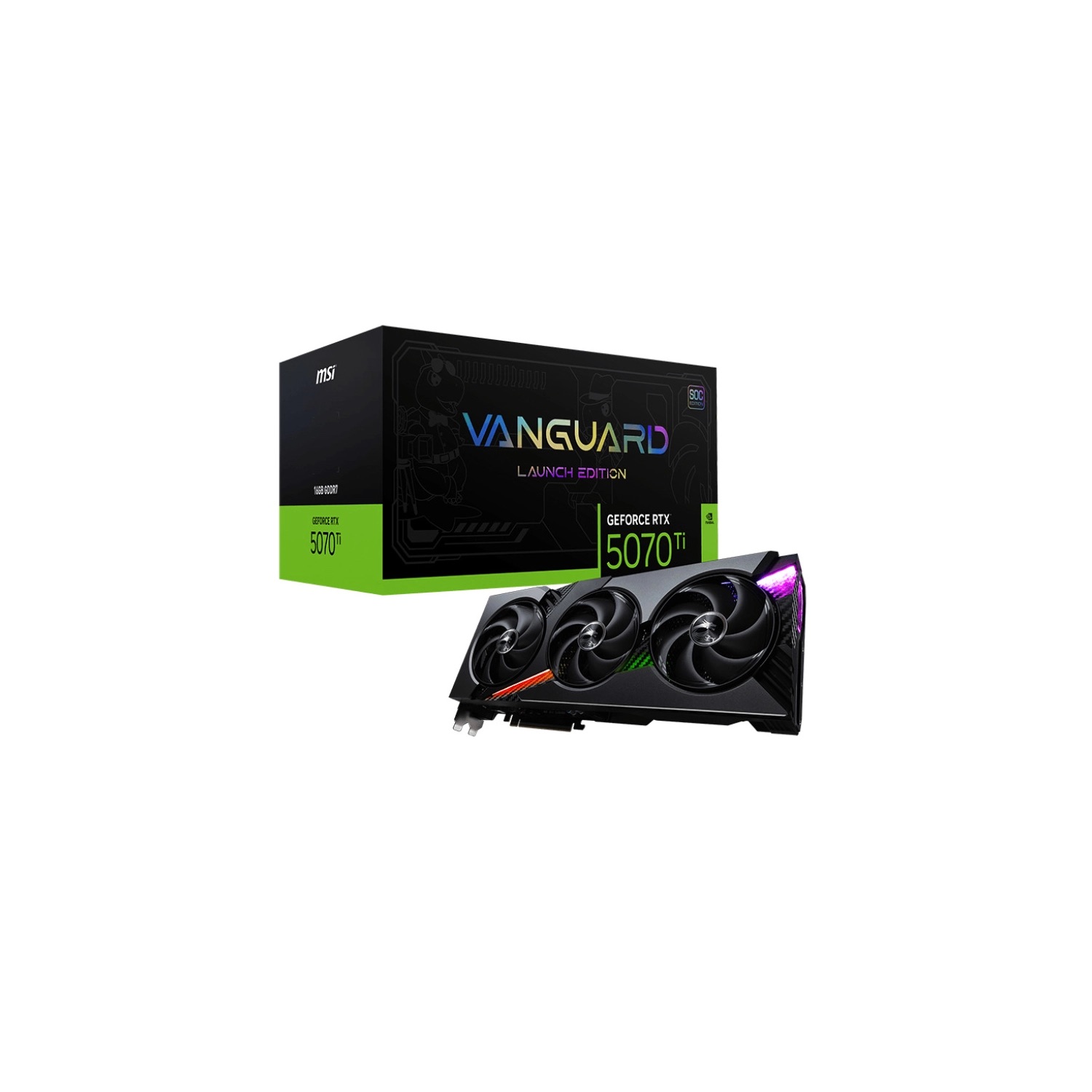 Placa MSI GeForc RTX 5070 Ti 16G VANGUARD SOC LAUN MSI RTX 5070 Ti 16G VANGUARD SOC LAUNCH EDIT