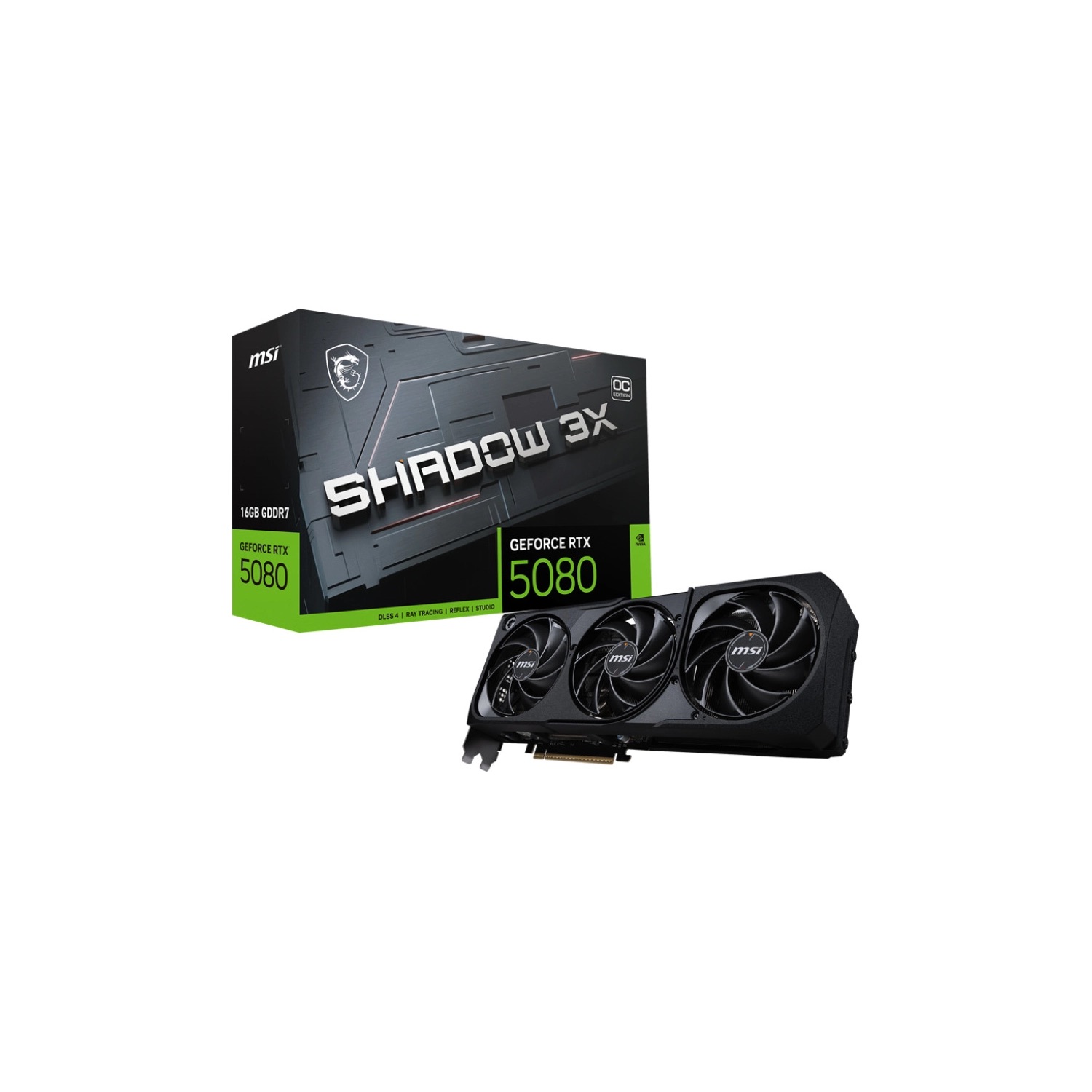 Placa MSI GeForc RTX 5080 16G SHADOW 3X OC MSI RTX 5080 16G SHADOW 3X OC