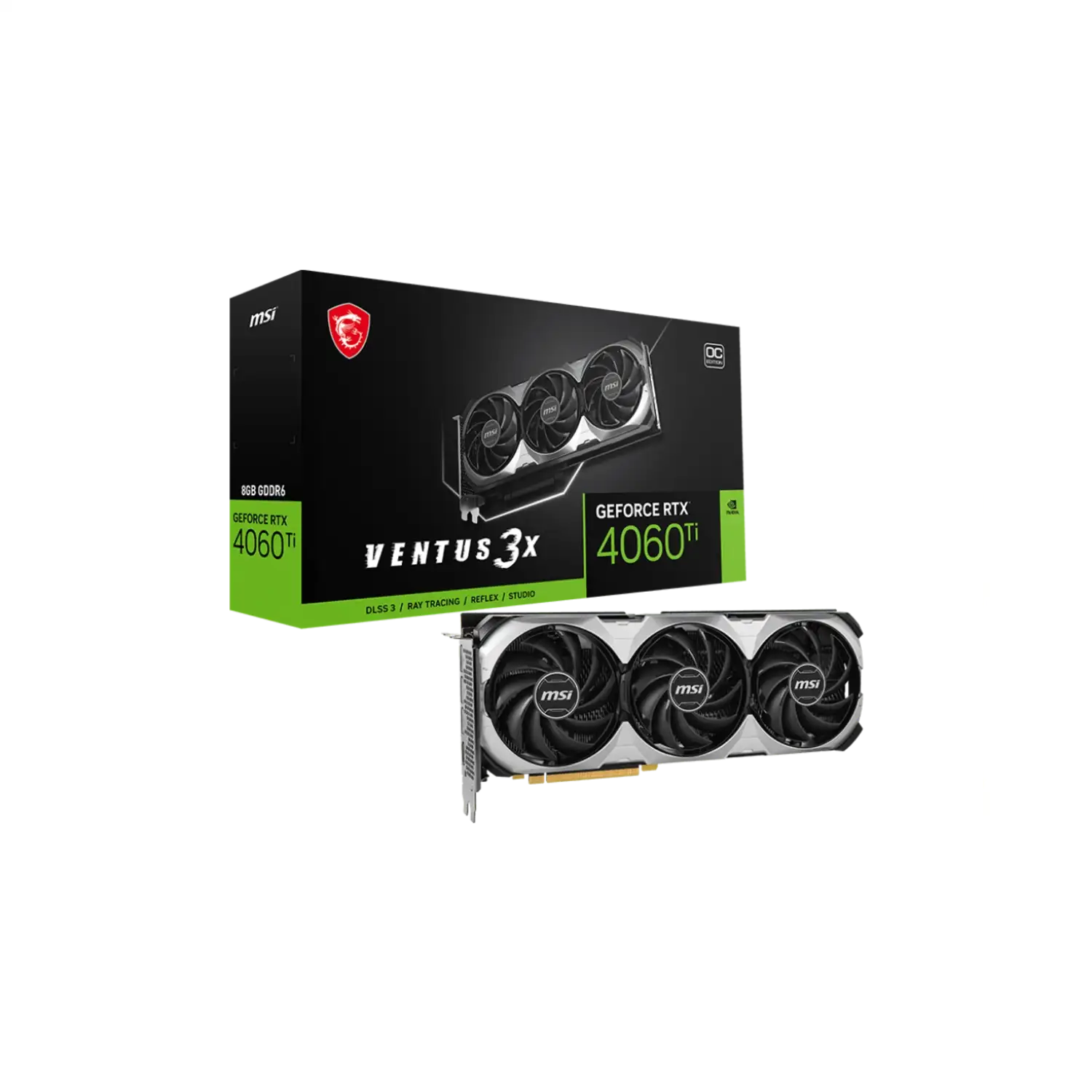 Placa de Video MSI NVIDIA GeForce GeForce RTX 4060 Ti VENTUS 3X 8G OC MSI RTX 4060 Ti VENTUS 3X 8G O