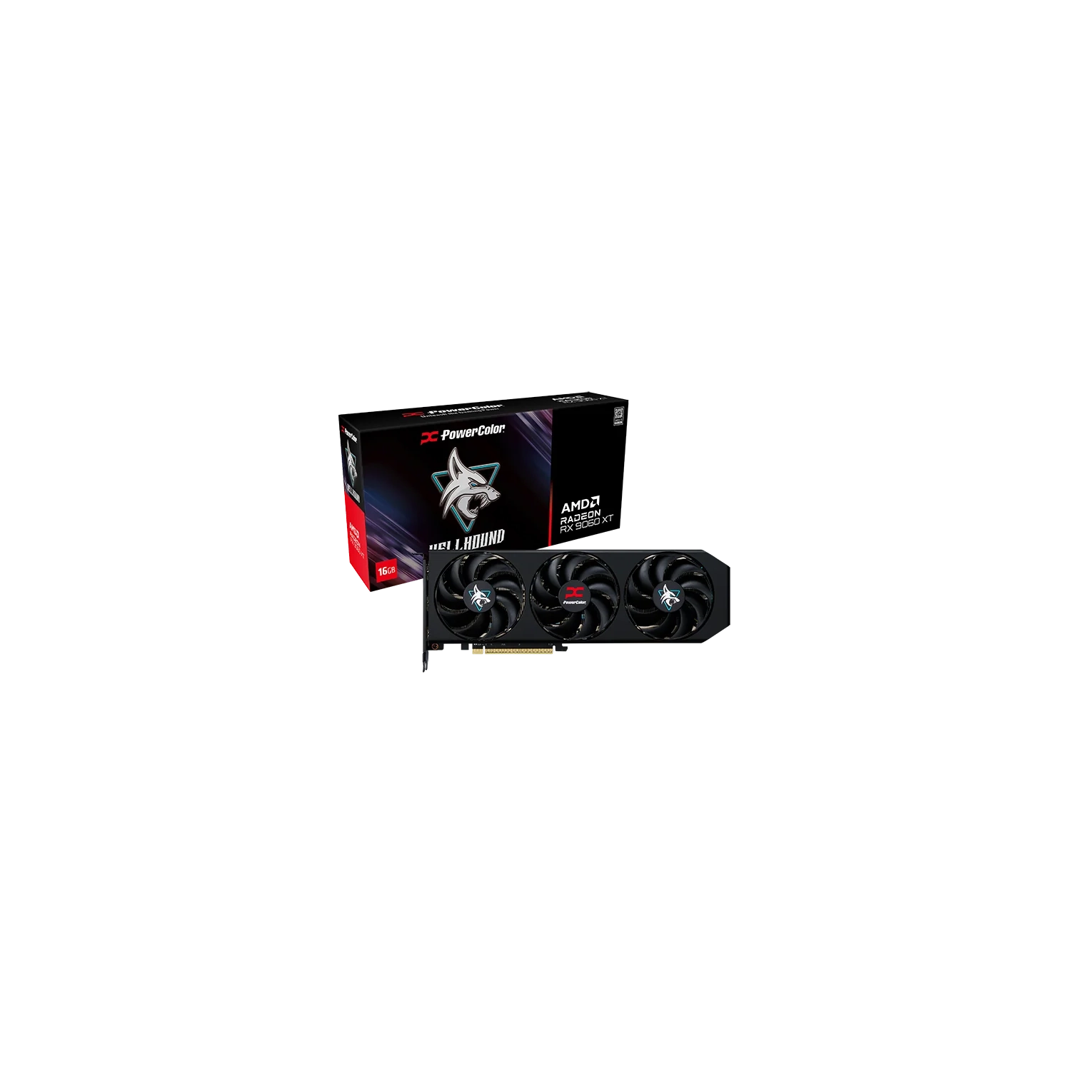 Placa de Video Powercolor Hellhound AMD Radeon RX POWERCOLOR RX9060XT 16G-L/OC