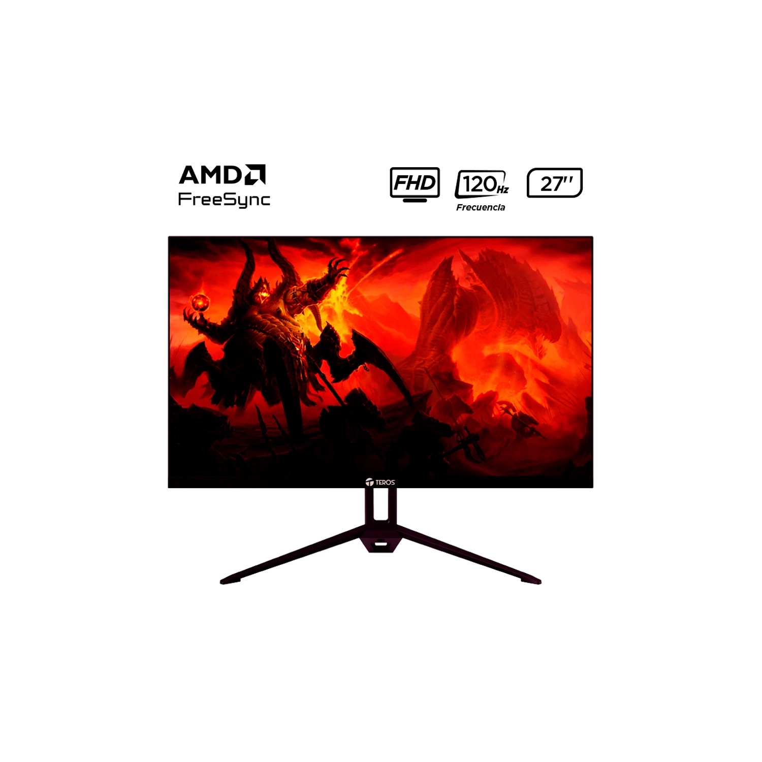 Monitor Teros TE-2713S Gaming 27" Plano IPS FHD 120Hz 1ms TEROS TE-2713S