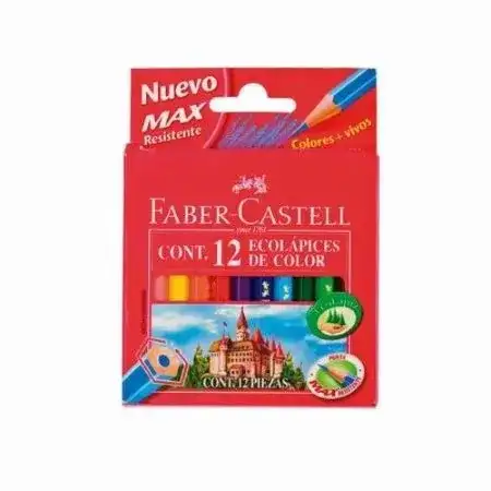 Lápices Faber Castell Splash Cortos 12 colores