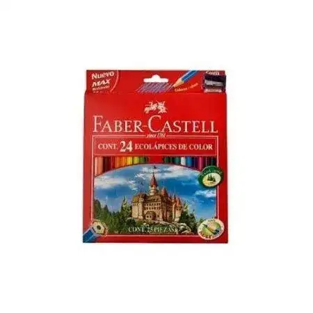 Lápices Faber Castell Largos 24 colores mas Promo