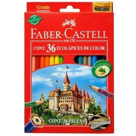 Lápices Faber Castell Largos 36 colores mas Promo