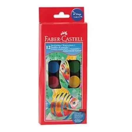 Acuarelas Faber Castell 12 colores Con pincel