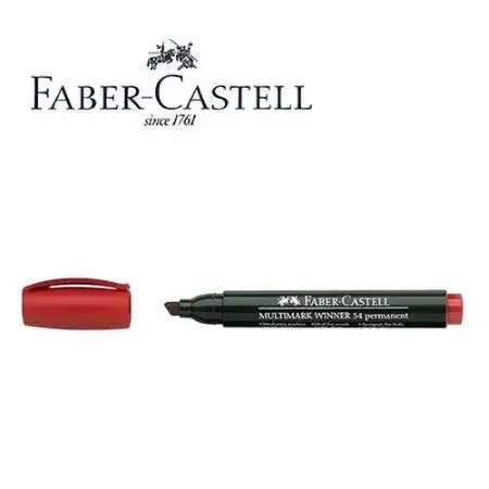 Marcador Faber Castell 54E Permanente Punta biselada Rojo