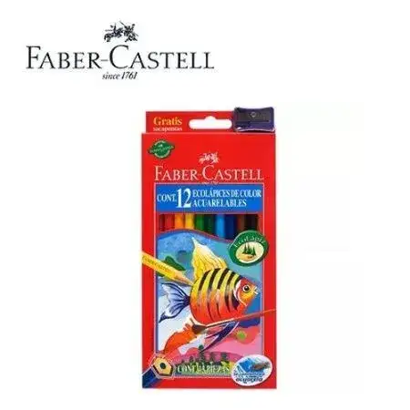 Lápices Faber Castell Acuarelable Largos 12 colores mas Promo