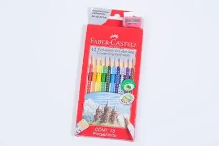 Lápices Faber Castell Grip 2001 Largos 12 colores + promo