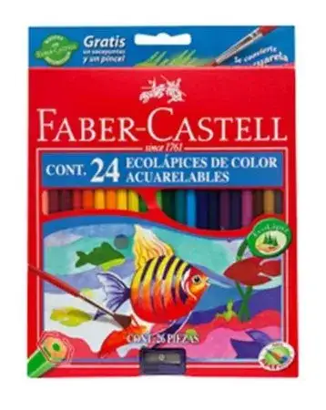 Lápices Faber Castell Acuarelable Largos 24 colores mas Promo