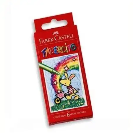 Marcadores 6 colores Faber Castell Fabercito cortos -1