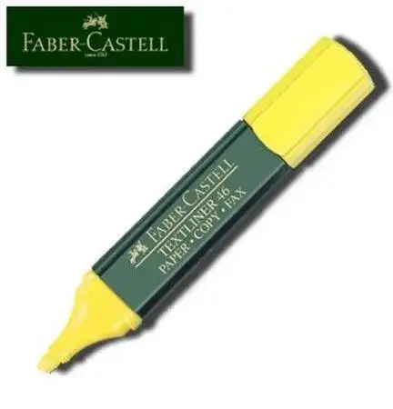 Resaltador Faber Castell T-48 Chato Amarillo