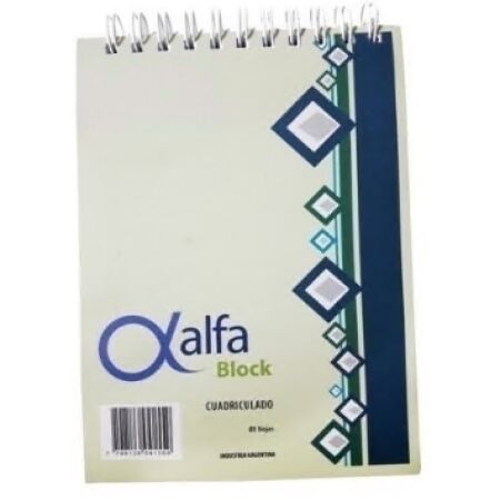 Block Gloss Alfa Cuadriculado Oficio Espiralado x 80 hojas -2