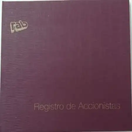 Registro de Accionistas Rab33x23cm Tapa dura 50 folios 1 mano