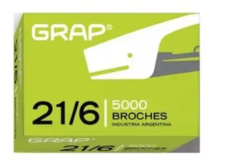 Broches Grap Abrochadora nº21/6 caja x 5000