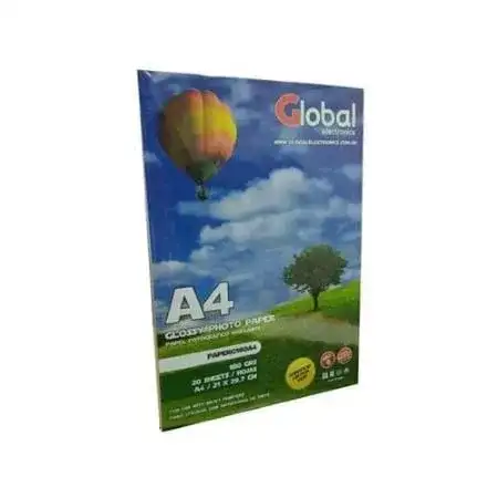 Papel fotográfico GE Brillante A4 200gr 20 hojas Glossy