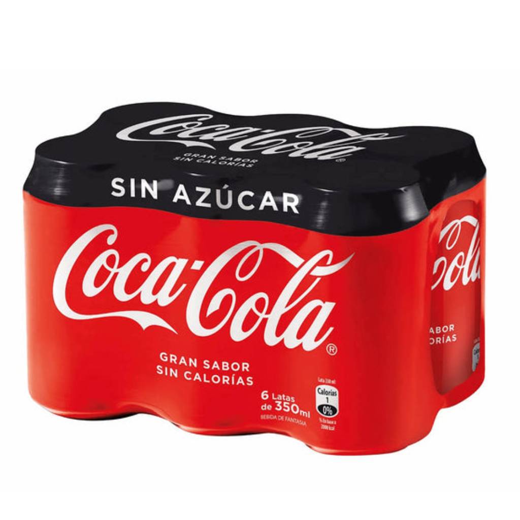 Gaseosa Coca Cola Sin Azucar Lata 354cc X 6