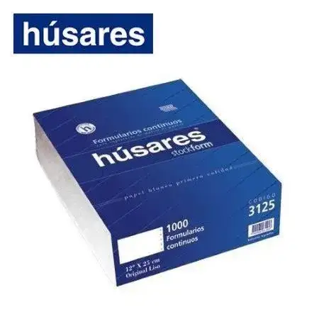 Formulario continuo Húsares Original 12pulg 25cm Troquel 6pulg 1000 pag