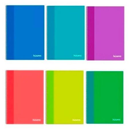 Cuaderno Húsares Trendy Colors Espiralado 16x21 Cm Cuadriculado Tapa Flexible 80 Hojas