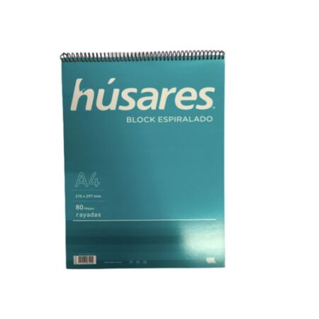 Block Husares A4 Rayado Espiralado 80 hojas