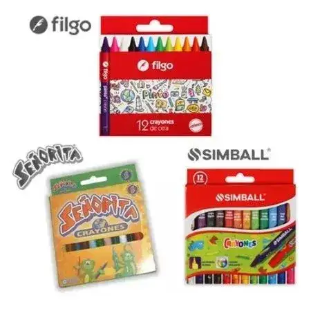 Crayones Filgo / Señorita / Simball de cera 12 colores