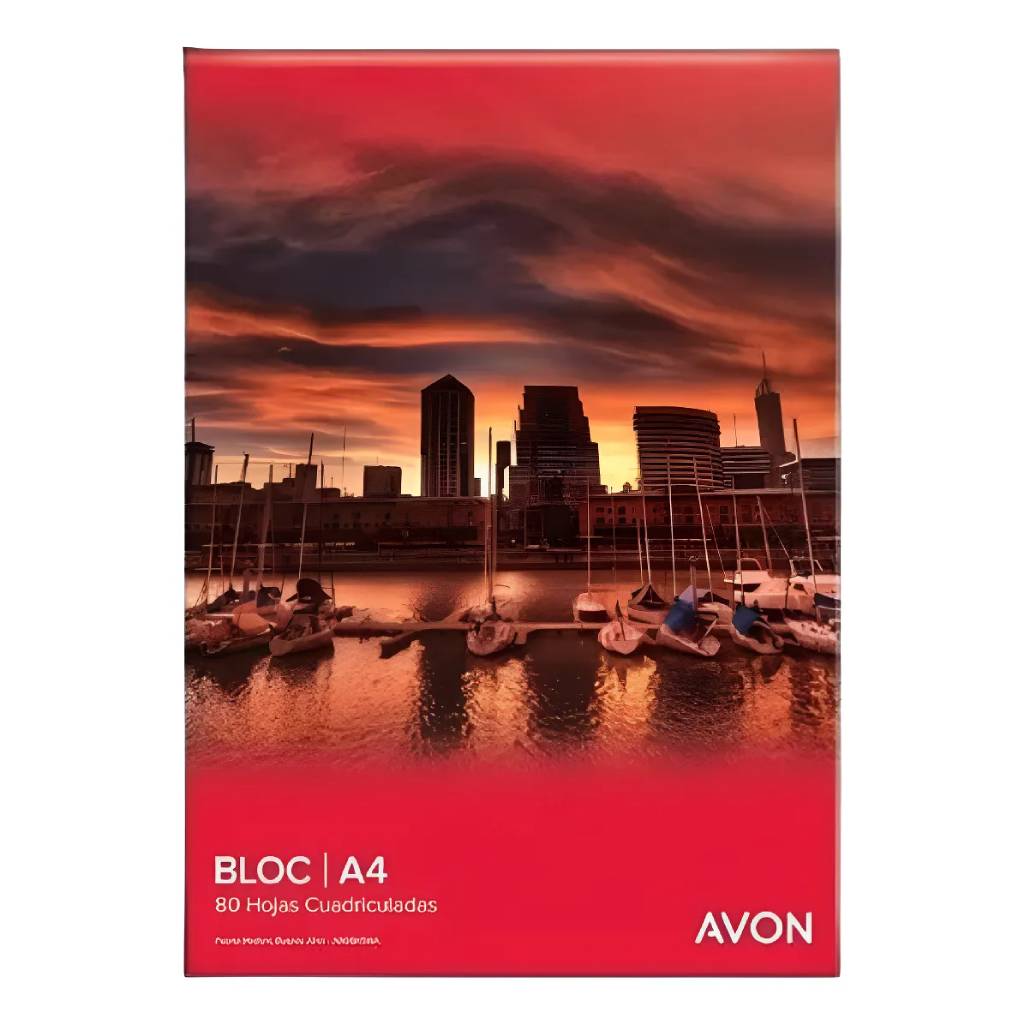 Block Avon Cuadriculado A4 Emblocado 80 hojas -2