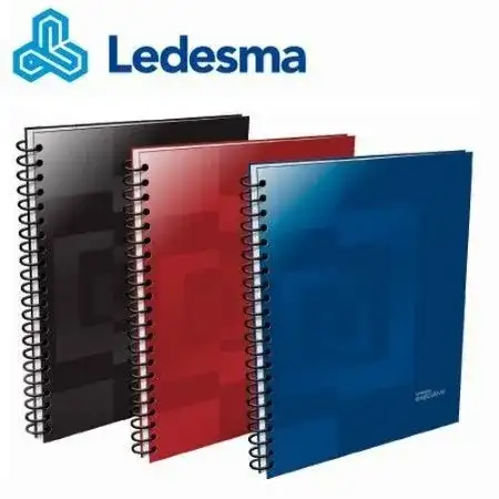 Cuaderno Ledesma Executive Cuadriculado A4 Negro Tapa polip Espiralado 84 hojas