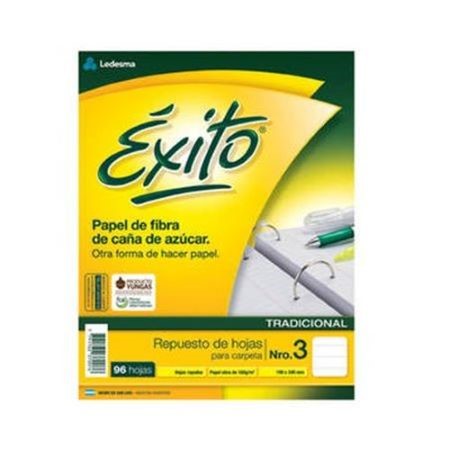 Repuesto Exito Tradicional Rayado Nº3 96 hojas -2