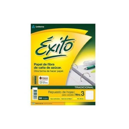 Repuesto Exito Tradicional Cuadriculado Nº3 96 hojas -2