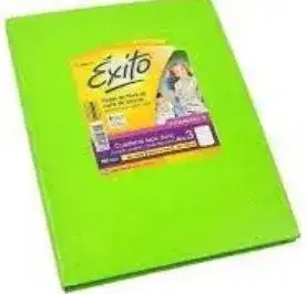 Cuaderno Éxito N°3 19x24 (Tipo Abc) Rayado Forrado Verde Manzana 48 Hojas