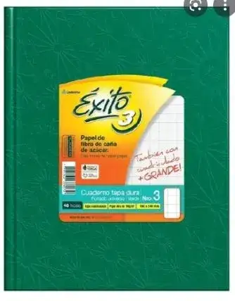 Cuaderno Exito Araña Rayado Nº3 19x24 cm (tipo ABC) Verde Tapa Dura 48 hojas