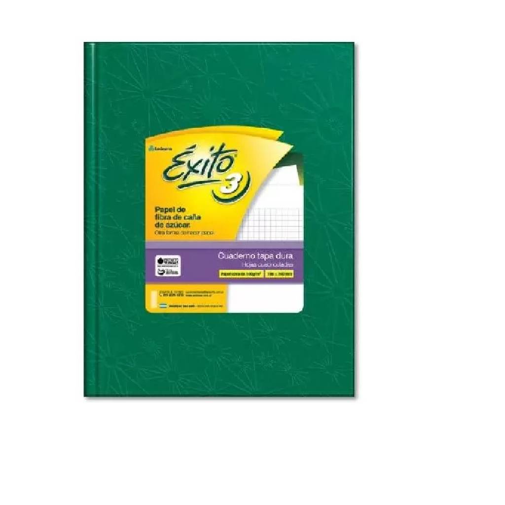 Cuaderno Exito Araña Cuadriculado Nº3 19x24 cm (tipo ABC) Verde Tapa Dura 48 hojas -2
