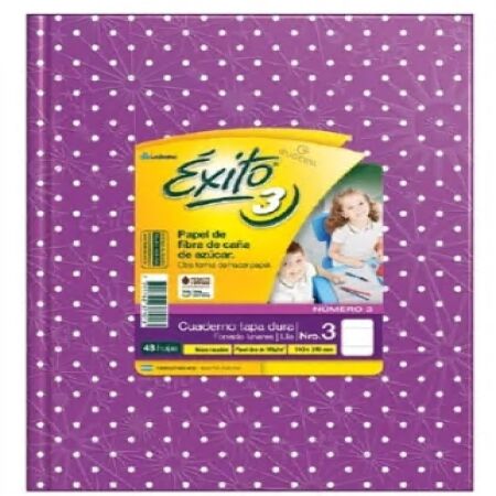 Cuaderno Exito Lunares Rayado Nº3 19x24 cm (tipo ABC) Lila Tapa Dura 48 hojas -2