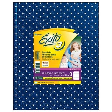 Cuaderno Exito Lunares Rayado Nº3 19x24 cm (tipo ABC) Azul Tapa Dura 48 hojas -2