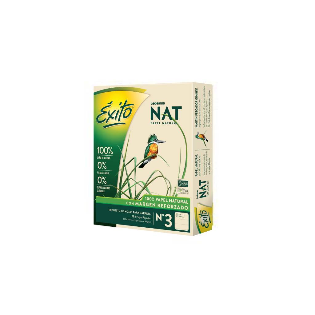 Repuesto Exito Nat Margen Reforzado Rayado Nº3 96 Hojas