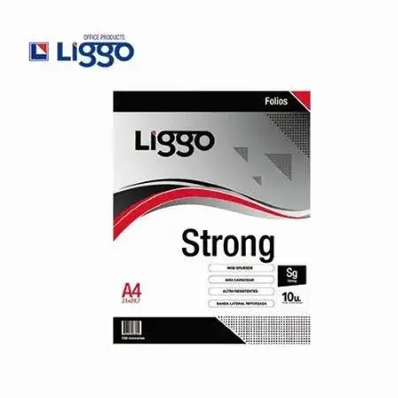 Folios Liggo Strong 100 micrones A4 50 unidades