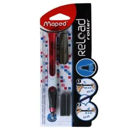 Lapicera Roller Maped Reload Classic blíster + 3 cartuchos