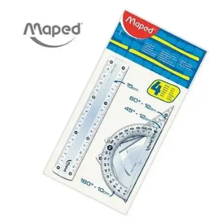 Set geométrico Maped 15cm Cristal blíster x 4 piezas