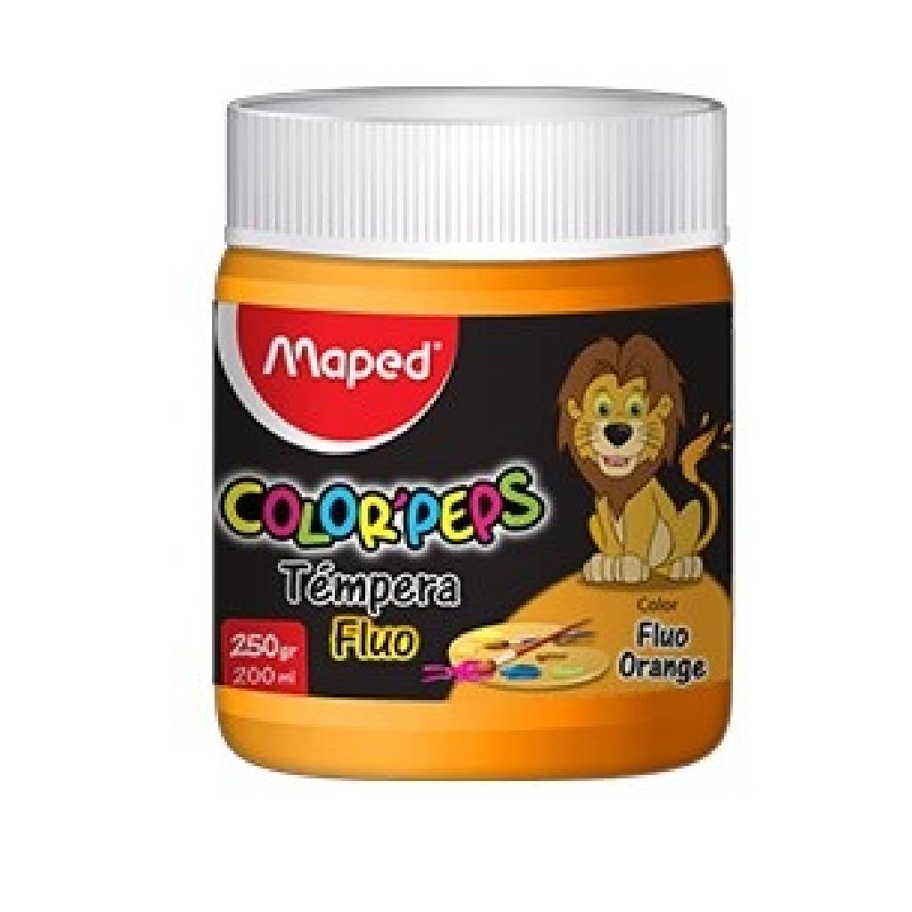 Tempera Maped Flúor 250 grs Naranja En pote -2