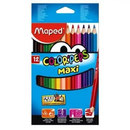 Lápices Maped ColorPeps Largos 12 colores Maxi